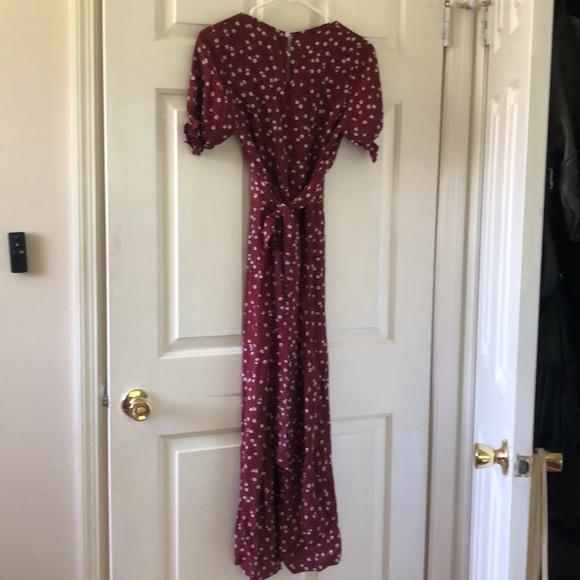 Faithfull the Brand Bonnie Maroon Floral Jumpsuit - Picture 4 of 5